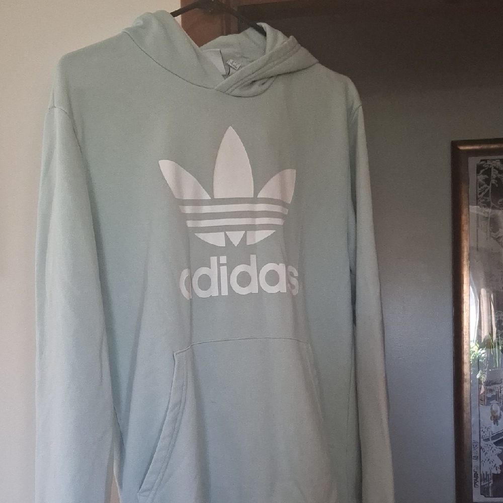 Adidas Mint Green Logo Hoodie